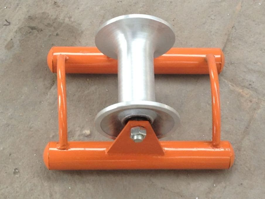 Wire cable roller on ground